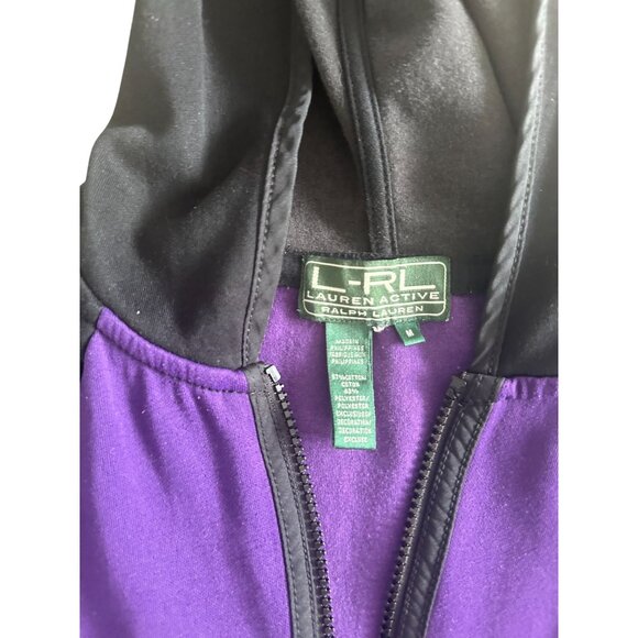 RALPH LAUREN Active LRL Purple Black Hoodie Sweatshirt Size M - Picture 6 of 8
